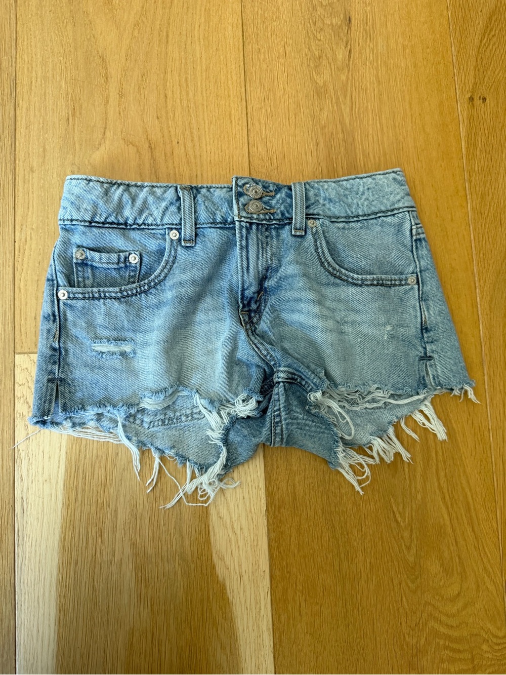 Levi's Light Blue Distressed Cutoff Denim Shorts